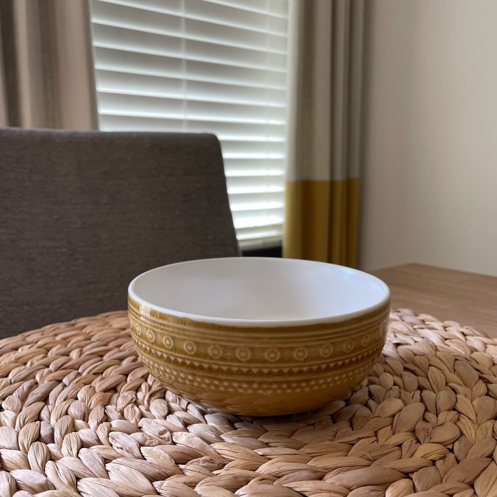 Yellow Patterned Ceramic Bowls